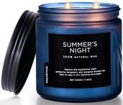 M&SENSE Summer's Night Scented Candle, 11.6oz Natural Soy Jar Candle for Home, Medium 2 Wick Candle Gifts for Men, Up to 70 Hours Burn time, Manly Candles for Bedroom