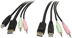 StarTech.com DP4N1USB6 6 Feet 4-in-1 USB DisplayPort KVM Switch Cable with Audio and Microphone