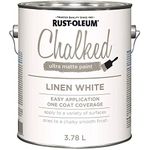 Rust-Oleum Chalked Ultra Matte Paint Multi-Surface DIY Paint for Cabinets, Furniture, Crafts in Linen White, 3.7 L