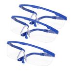 Ginddy Kids Safety Goggles, Blue Frames with Clear Lenses, Anti-Fog, Anti-Scratch, Wrap Around, Ideal for Cycling, Painting, Squash, Archery, Biking