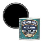 Hammerite Direct to Rust Satin Metal Paint - Black - 250ML