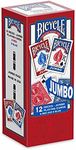 Bicycle Poker Size Jumbo Index Playing Cards (Pack of 12), Red/Blue