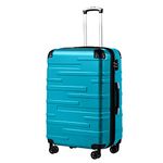 COOLIFE Hard Shell Suitcase with TSA Lock and 4 Spinner Wheels Lightweight Durable (Turquoise Green, L(77cm 93L))