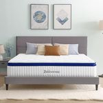 Queen Mattress 12 Inch, Zeelovtress Gel Memory Foam Queen Size Mattress with Pocketed Springs, Medium Firm Hybrid Mattress in a Box for Pressure & Back Pain Relief, Motion Isolation