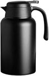 Luvan 68oz Thermal Carafe, 304 18/10 Stainless Steel Double Walled Vacuum Insulated Coffee Carafe Jugs with Press Button Top,12+ Hrs Heat&24+ Hrs Cold Retention,BPA Free,for Coffee,Tea,Beverage-Black