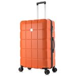 ATX Luggage Large Suitcase Super Lightweight Durable ABS Hard Shell Suitcase with 4 Dual Spinner Wheels and Built-in TSA Lock (Orange, 110Liter)