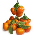 Artificial Citrus, Artificial Fruit Display Realistic Citrus, Fake Citrus with Leaves Plastic Fruit for Wedding Kitchen Decor, Lifelike Citrus Props Fruit, 15 PCS