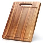 Handmade Acacia Wood Cutting Board with Handle Butcher Block Wooden Chopping Block Serving Board Fruit Charcuterie Board Meat Kitchen Cutting Boards Countertop