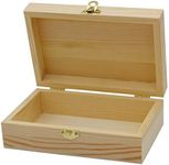 Creative Hobbies Unfinished Wood Craft Box – Light Unfinished Wood with Clasp – Make Your Own Gift Box, Jewelry Box, Photo Box - Decorate with Paint, Ribbon, Decoupage and More – 6" x 4" x 2" | 2 Pack