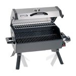 Martin Portable Propane Gas Grill - 14000 BTU Tabletop BBQ with Porcelain Grate, Folding Support Legs and Grease Pan