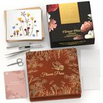 Wakhow Flower Press Kit – 11" x 11" Large Wooden Flower Presser for Adults & Teens | DIY Bouquet Preservation & Dried Flower Art | Ideal Gift for Nature & Craft Lovers（Reddish brown）