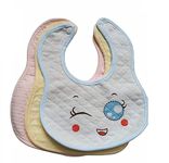 Gilli Shopee Multicolored Cotton Baby Bibs with Titch Button | Soft Cotton Washable for Babies Age 4 Month to 2 Years Waterproof Bibs ((Pack of 3)