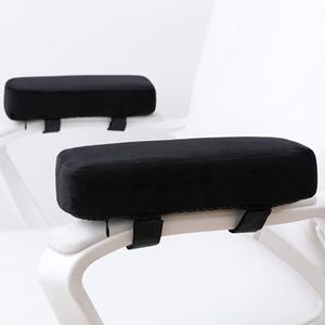 LargeLeaf Extra Thick 2 inches Chair armrest Cushions Elbow Pillow Pressure Relief Office Chair Gaming Chair armrest with Memory Foam armrest Pads 2-Piece Set of Chair (Black)