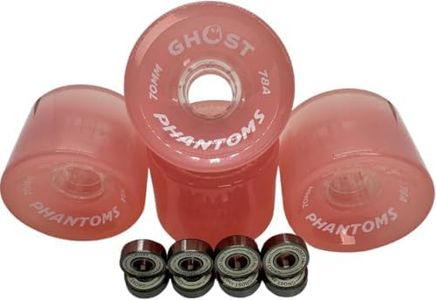 GHOST BOARDS Jelly Phantoms 70mm 78A Long Board Wheels with ABEC-7 Bearings for Smooth Cruising - Skateboard Wheels Provide Grip & Speed - Ghost Wheels Built for Tricks & Control (Pink)