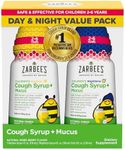 Zarbee’s Kids Cough + Mucus Day/Night Value Pack for Children 2-6 with Dark Honey, Ivy Leaf, Zinc & Elderberry, #1 Pediatrician Recommended, Drug & Alcohol-Free, Mixed Berry Flavor, 2x4FL Oz