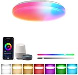 ALEXPEX Smart Ceiling Light Flush Mount LED WiFi, Compatible with Alexa Google Home, Dimmable 2700K-6500K RGB Color Ceiling Lamp, Light Fixture for Bedroom Living Room, 12 Inch 18W