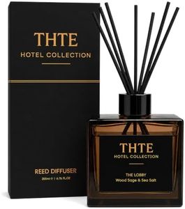 THTE Reed Diffuser Set, 6.7 Fl Oz, Long-Lasting Home Fragrance with 7 Fiber Sticks, Up to 90 Days, Hotel-Inspired Scent for Bathroom, Wood Sage & Sea Salt