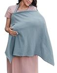 Sosolism 100% Cotton Nursing Cover for Baby Breastfeeding Privacy Breathable Breastfeeding Cover with Rigid Hoop Friendly Strollers Canopy