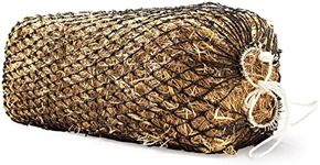 Bloomoak Slow Feed Hay Net for Horses, Durable Black PE, Fits 2 Hay Bales (91x46x46 cm), Extends to 127 cm, 4 cm Holes