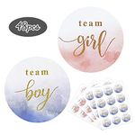 48Pcs Gender Reveal Stickers BOZILY Team Boy or Girl Stickers for Party Invitations and Voting Games Gender Reveal Games Labels for Baby Shower Decoration Supplies and Baby Showers