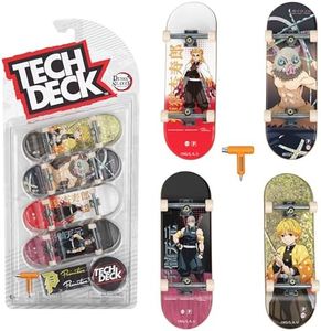 Tech Deck, Ultra DLX Fingerboard 4-Pack, Primitive Demon Slayer Skateboards, Collectible and Customizable Mini Skateboards, Kids Toys for Ages 6 and up