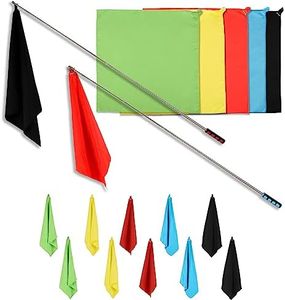 GAITWIN Horse Training Flag Equipment 10 Pcs with 2 Pcs Telescopic Flag Pole Lunge Longeing Stick for Horsemanship Supplies - Upgrade Stitched Loop Design
