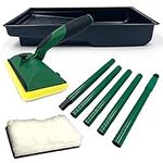 Decking Applicator Kit with Two Dual Layer Fluffy Decking Pad for Wooden Decks, and Flat Pad for Shed & Fence − Decking Oil Applicator with 120cm Metal Handle and Paint Tray (Complete Kit)