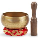 Tibetan Singing Bowl Set - Easy To Play for Beginners - Authentic Handcrafted Mindfulness Meditation Holistic Sound 7 Chakra Healing Gift by Himalayan Bazaar (3.5)