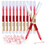 Surcotto Gel Pens, 12pcs 0.5mm Red Gel Ink Pens, Ultra-Fast Drying, Waterproof Gel Pen for Writing, Drawing, and Outlining, Red Pens for Student, office worker etc.