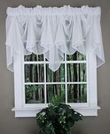 Stylemaster Splendor Batiste, 100" W X 29" L, Sheer Festoon Valance White