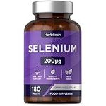 Selenium 200mcg Supplement | Yeast Free - 180 High Strength Tablets | with L-Selenomethionine for Hair, Nails & Immune Support | Suitable for Vegans & Vegetarians | by Horbaach