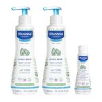 Mustela Baby Skincare Combo - Buy 2 Mustela Hydra Bébé Body Lotions (300ml) & Get 1 Gentle Cleansing Gel (100ml) | Gentle Daily Care