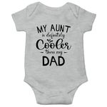 My Aunt is Cooler Than my Dad - Funny Cute Infant Baby Bodysuit Novelty Romper (Sports Grey, 0-3 Months)