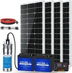 ECO-WORTHY 400W Solar Well Pump Kit, 24V Stainless Steel Deep Well Solar Pump System with 30 Lithium Battery, Controller and Cable for Garden, Tank, Farm, Delivered in Multiple Packages