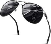 GQUEEN Mens Military Style Pilot Polarized Sunglasses UV400 Protection Metal Frame with Spring Hinges GQ82