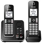 Panasonic DECT 6.0 Expandable Cordless Phone with Answering Machine and Call Block - 2 Cordless Handsets - KX-TGD392CB (Black)