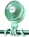 Gaiatop Mini Portable Stroller Fan, Battery Operated Small Clip on Fan, Detachable 3 Speed Rechargeable 360° Rotate Flexible Tripod Handheld Desk Cooling Fan for Car Seat Crib Treadmill Travel Green