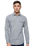 Jack & Jones Men's Jjesheridan Shirt L/S Denim Shirt, Grey (Light Grey Denim Fit Slim), L