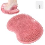 ACWOO Foot Scrubber for Shower, Foot Cleaner Massager Mat with Non-Slip Suction Cups, Shower & Bath Foot Scrubber Mat for Foot Care, Exfoliation, Spa, Foot Circulation & Reduces Foot Pain (Pink)