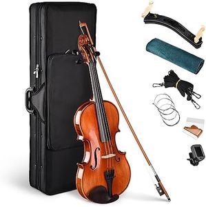 Vif Full Size 4/4 Violin Handmade Stradivari 1721 Copy German Style Fiddle Case Bow Music Hobby with Bag
