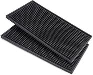 Facmogu 2PCS 12" x 6" Rubber Bar Mats, PVC Bar Service Mat for Cocktail Bartender, PVC Bar Mats Rectangle Rubber Beer Bar Service Spill Cup Pads Glass Whiskey Coffee Wine Tea Beer Coaster Placemat