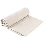 SHEUTSAN 60 Inch Wide by 4 Yard Long Natural Linen Needlework Fabric, Extra Large Plain Solid Color Linen Fabric Cloth by The Yard, for Garments, Crafts Making, Handmade Tablecloth, Home Decorations