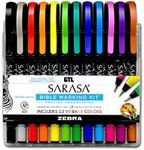 G.T. Luscombe Company, Inc. Zebra Sarasa Fineliner Bible Marking Kit | Archival Quality No Bleed Pigmented Ink | Multi-Color Needle Point Pens | Journaling, Coloring and Bible Study Pens (Set of 12)