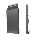 Groove Life Groove Wallet Men's Minimalist Low Profile Aluminum Credit Card Holder with Magnetic Thumb Swipe, RFID Blocking, Lifetime Coverage, Gun Metal / Money Clip