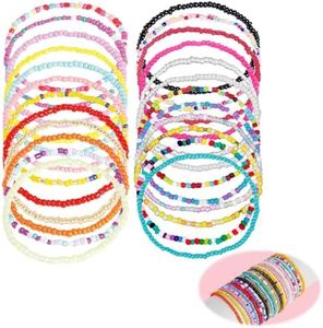 Smomend 24 PCS Bracelets de Cheville Perlés Faits à la Main, Bracelet de Cheville Femme, Accessoires Boho pour Femmes et Filles, Perles de riz Durables, Parfait pour la Plage et les Fêtes