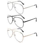 SOPHILY 3 Pack Bifocal Reading Glasses for Women Men, Aviator Bi-focal Readers Glasses Dual Focal Eyewear +1.0