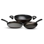 NIRLEP Aspa Happiness Cookware Set 3 pcs,1 Fry Pan,1 Tawa,1 Kadhai