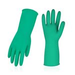 Vgo 1Pair Reusable Household Gloves, Rubber Dishwashing Gloves, Kitchen Cleaning (L,Green,HH4601)