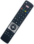 Original RC5118 Replaces RC5117 and RC5118F Remote Control Compatible With Finlux/Telefunken/Hitachi LCD LED 3D HD Smart TV'S with YouTube and Netflix Button