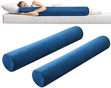 Wesiti 2 Pcs 47 x 7.48 in Long Bolster Round Body Pillow with Removable Washable Cover Memory Foam Roll Pillow Cylinder Bolsters for Back, Neck, Leg, Cervical Relief for Hugging Sleeping (Navy Blue)